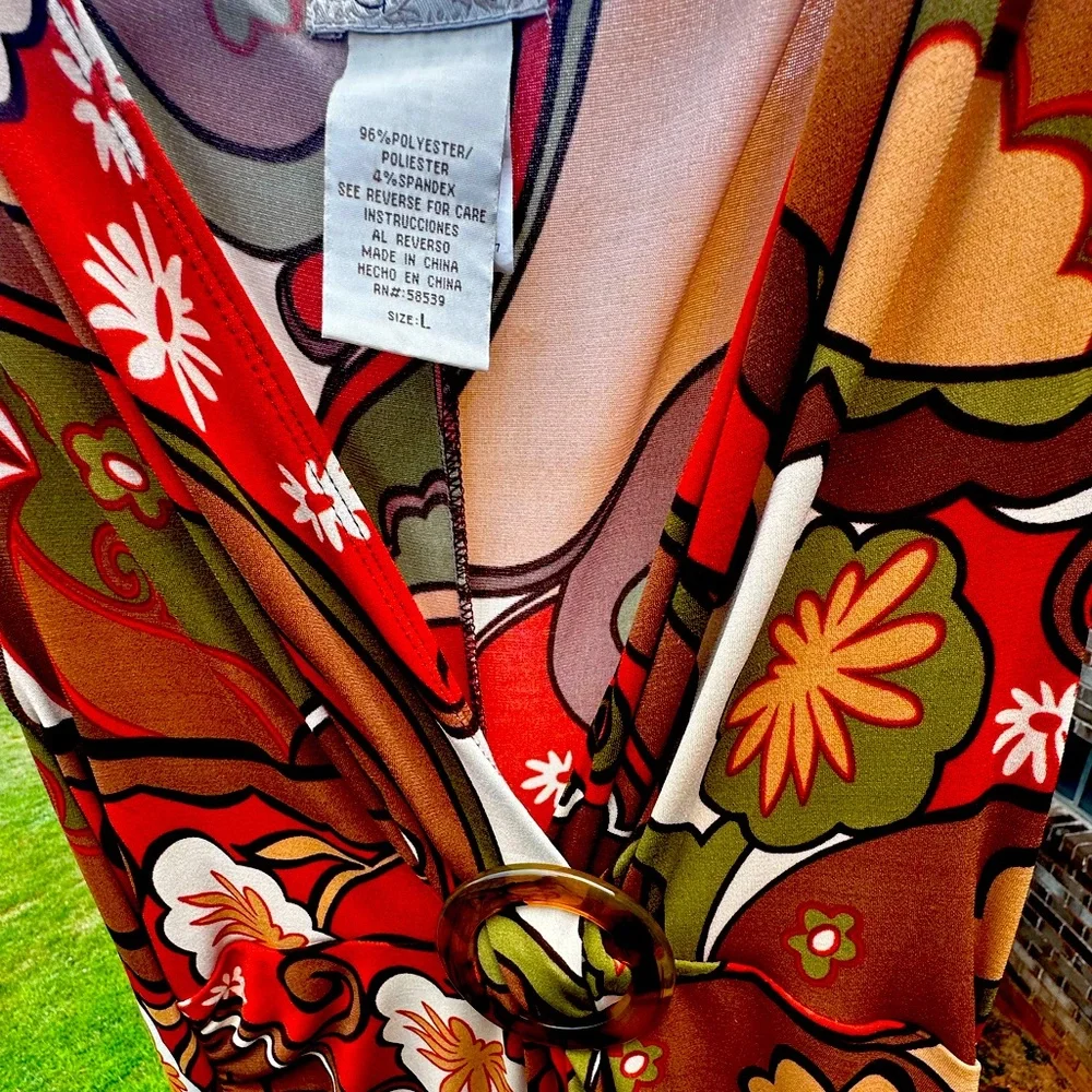 🍁 Woman’s Speechless Lg Reto Lightweight HiLo Dress Bohemian, Vintage, Retro - Picture 4 of 6